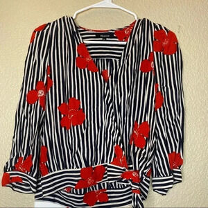 Madewell womens wrap floral striped blouse size XS -FINAL